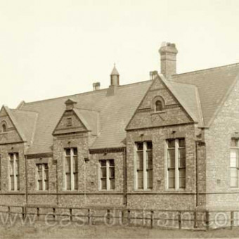 Ropery Walk School newly built in 1876, looking north to Jennings Foundry.