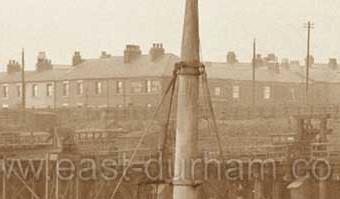 Pilot Terrace c 1900 viewed from the dock, the Bottlemaker's Arms known locally as the "Red Light" at left, this pub was still operating in 1934. The Royal Oak at the near corner (just left of mast) appears in the Trade Directories in 1861- 1894. Demolished in 1935 the street was originally built in the 1830s to house pilots only, however the pilots who were very well paid soon abandoned the street as better housing became available. By 1861 36 families inhabited these 11 houses.
Wood Houses at right, east of Ropery Walk.