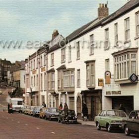 The Royal County Hotel in Old Elvet about 1960. Traffic is crossing the old Elvet Bridge in the background, which was pedestrianised after the new roads and bridges were built in the mid-1960's.  Caption from Malcolm Fraser