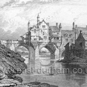 Old print of Elvet Bridge.