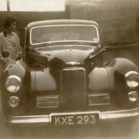 Jean Carr with Joseph Gibson Carr's Humber Snipe at 23 Rainton St in 1959.
Photograph from Brian Carr