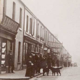 Detail from previous photograph, Market Street, Hetton Downs. B D Waggit's shop at left. Photograph c 1910?
