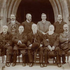 Sunderland Water Board
R H Gaynor, J W Sewell, A B E Blackburn, G B Gibbs, S Richardson, J H Rennoldson, R H Gaynor, R A Bartram, W F Vint.
This photograph was taken at the same time as the previous one, same place, same time, no hats.