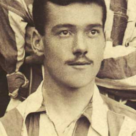 J MOFFAT; captain of  Seaham Villa AFC. Photograph 1899