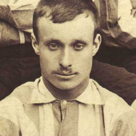 R ATKINSON, player with Seaham Villa AFC. Photograph 1899