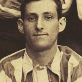 G BARKER, player with Seaham Villa AFC. Photograph 1899