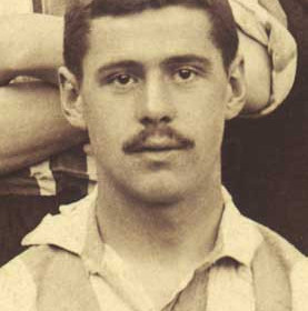 N BROWN, player with Seaham Villa AFC. Photograph 1899