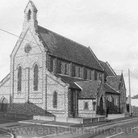 St Andrew's Church, It is known as "The Inside Out Church"           
It was built at Stockton in the late 1890s in a dirty smokey area, as Blackhall just had a tin church the Church Council bought the old church for £6,000 and employed a firm to take it down brick by brick and transport it to Blackhall. The Colliery Manager gave the Church a piece of land in the Crescent, more or less in the centre of the village, with all the brickwork and stonework being blackened, the builder decided it would be better to put the dirty brickwork on the inside of the cavity walls and have the stonework cleaned for around the windows it still looks like a new church today. It was dedicated November/ 30 /1930.     Picture and caption Bob Williams
Next Year at Blackhall it will be 100 years since the pit was sunk. Regards Bob.