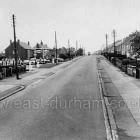 The Coast Road through Blackhall, Bradleys garage is on the left c1970.
Photograph and caption from Bob Williams