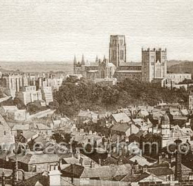 Old city in foreground cathedral in centre and castle to left.
