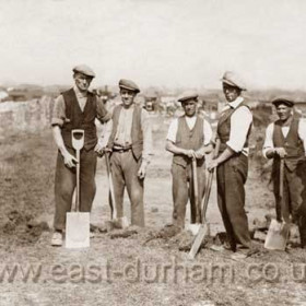 Seaham miners during the 1926 strike. 
Second from left Peter Williamson