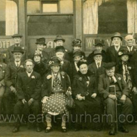Back of photograph reads....
Councillor Jack Stuart's trip for the old folks of Seaham to Stockton via Darlington, 29th July, 1931.
Twenty persons in the first bus, ages from 80 years to 91 years of age.