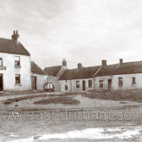 Stapylton Arms and farm cottages c 1900. The maiden name of the wife of Richard Lawrence Pemberton was Stapylton.