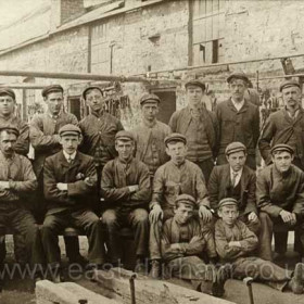 Fitters at South Hetton Colliery on 18th July 1905.