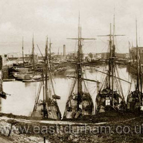 Sailing ships in the North Dock in 1899.