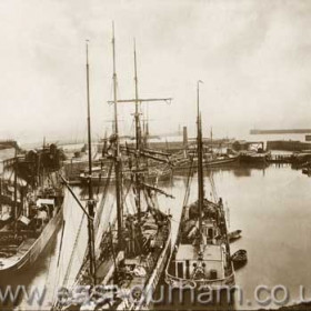 Sail and steam in North Dock c 1908