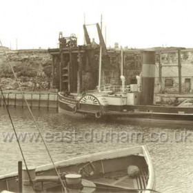The tug Eppleton Hall at north side of North Dock The last paddle tug built on the Tyne in 1914 came to Seaham from the Wear in 1964, consigned  to Tyne breakers yard in 1967. Rebuilt in 1969 she sailed 11,000 miles across the Atlantic, through the Panama Canal and up the west coast of America to the San Francisco Maritime Museum