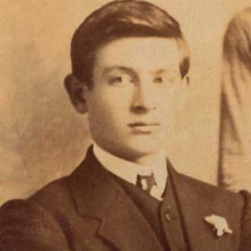 J Potts, assistant secretary and trainer for New Seaham Boys 1908-09. Photograph 1909